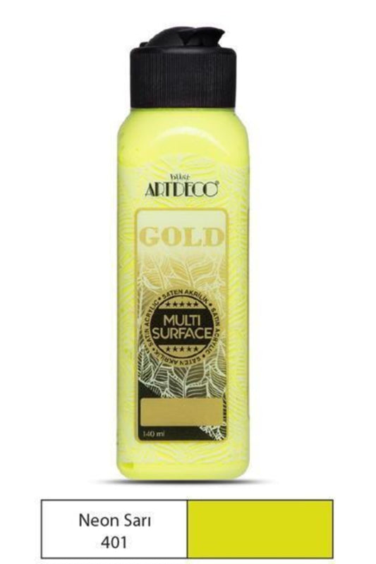 Gold Multi Surface Akrilik Boya 140 ml. 401 NEON SARI