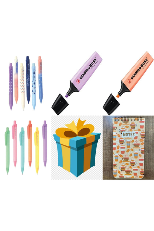 Dev Kalem Seti 12 Adet 0.7 Versatil Kalem + 2 Adet Boss Fosforlu Kalem Defter Hediyeli