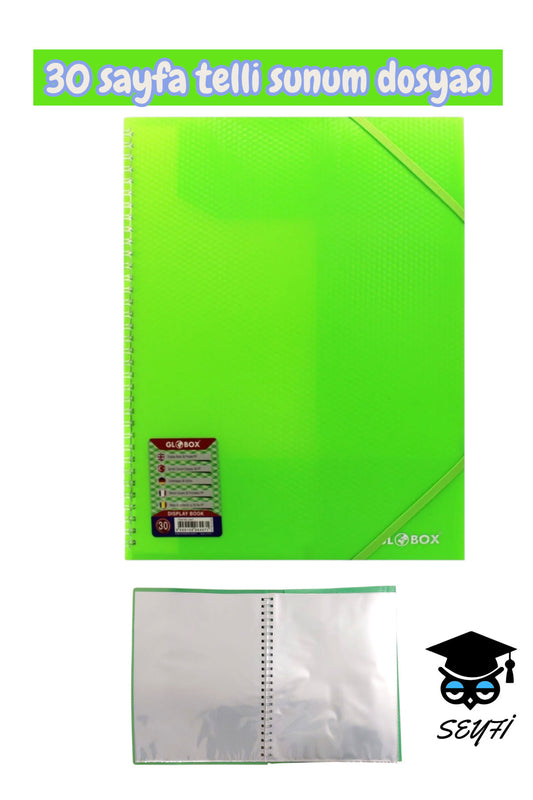 a4 ebat spiralli sunum dosyası 30 yaprak plastik kapak
