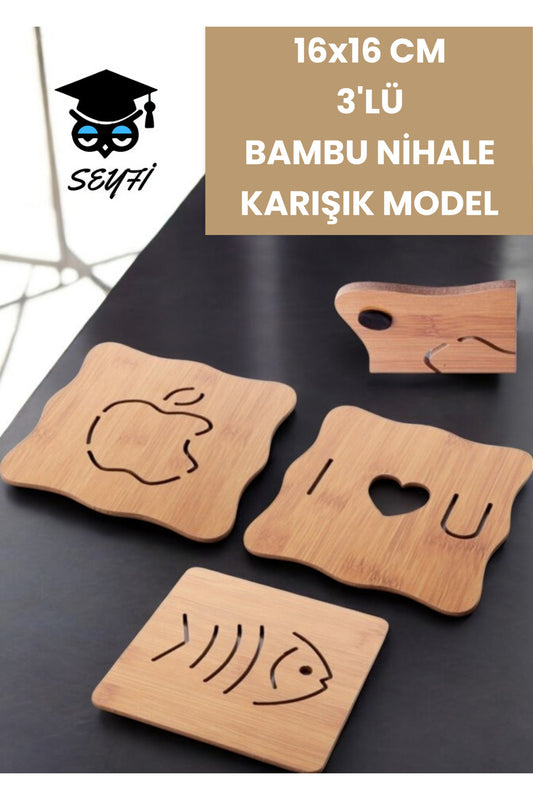16x16 CM 3'LÜ BAMBU NİHALE KARIŞIK MODEL