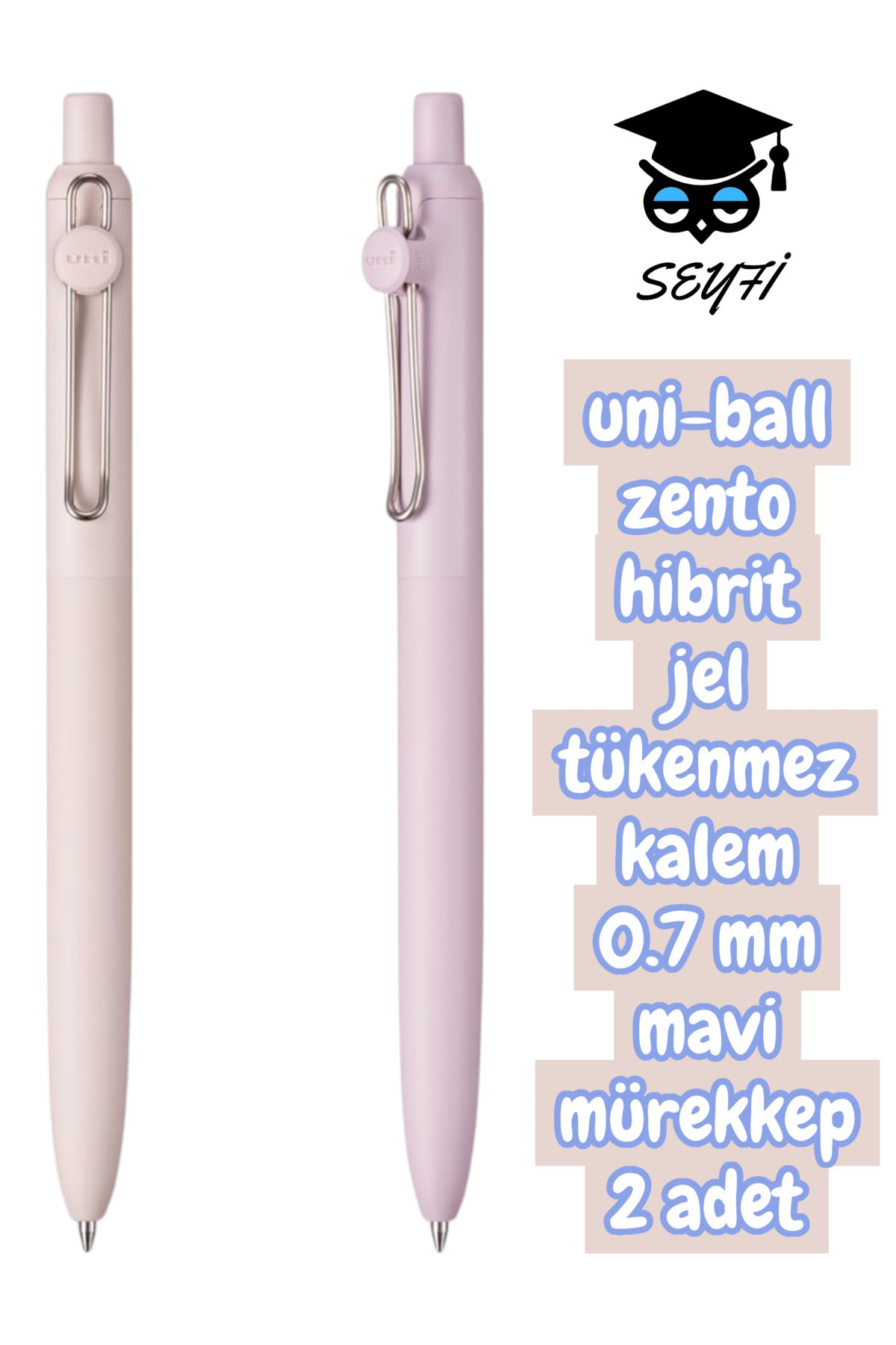 uni-ball zento hibrit jel tükenmez kalem 0.7 mm mavi mürekkep 2 adet uniball