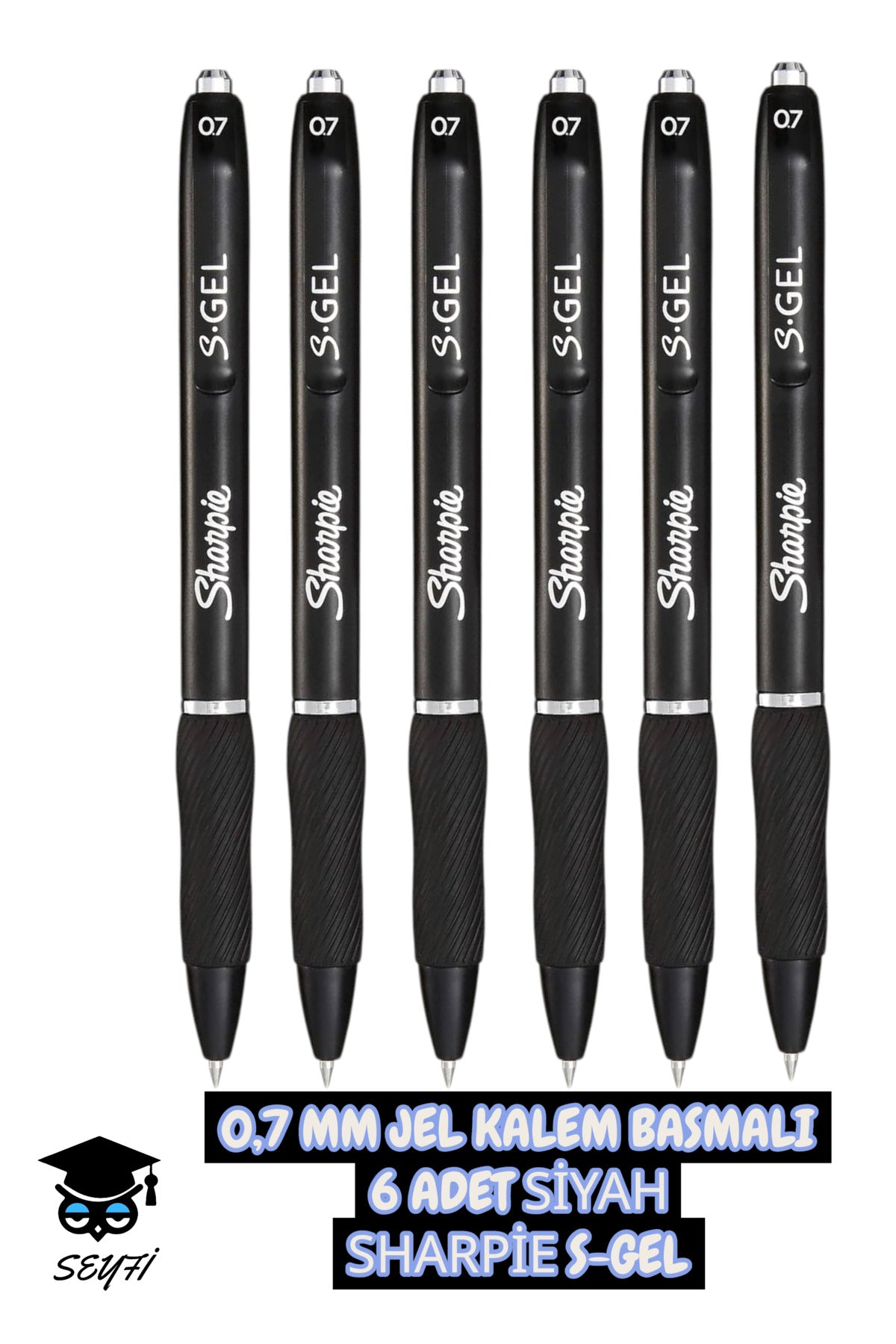SHARPİE s-gel 0.7 mm mürekkepli basmalı jel kalem 3 renk mavi siyah kırmızı