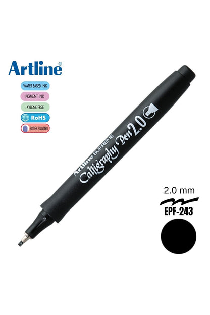 Caligraphy Pen 2.0 Kesik Uçlu Kaligrafi Kalemi Siyah / EPF-242
