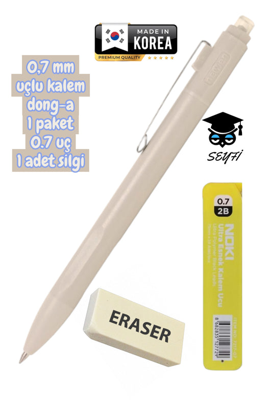 0,7 mm uçlu kalem 1 paket 0.7 uç 1 adet silgi