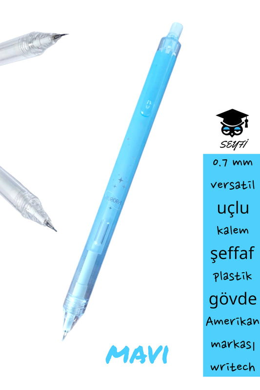 0.7 mm versatil uçlu kalem şeffaf plastik gövde Amerikan markası writech