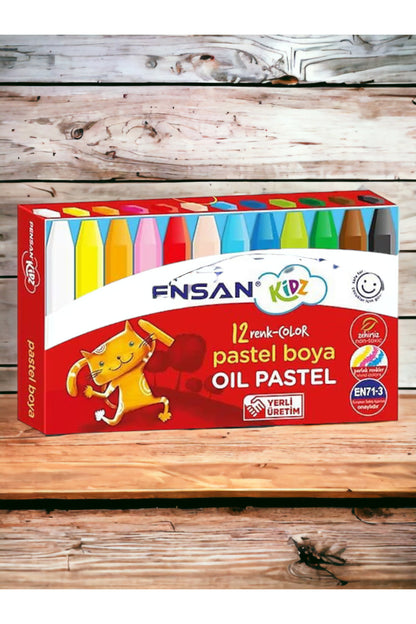 12 RENK PASTEL BOYA SETİ YERLİ ÜRETİM