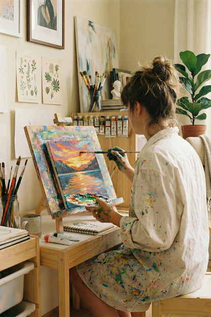 20x20 cm 5 Adet Astarlı Tuval Seti - Pamuklu Akrilik ve Yağlı Boya Resim Tuvali -Çocuk Hobi Etkinlik