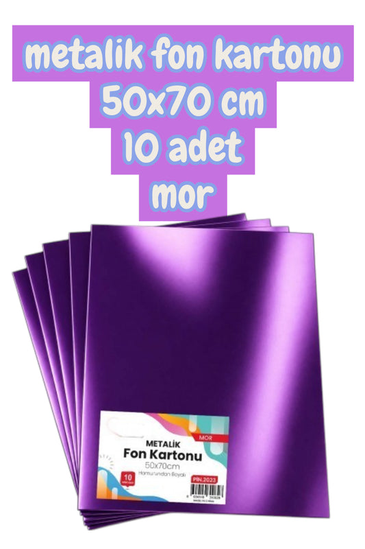 mor metalik fon kartonu 50x70 cm 10 adet