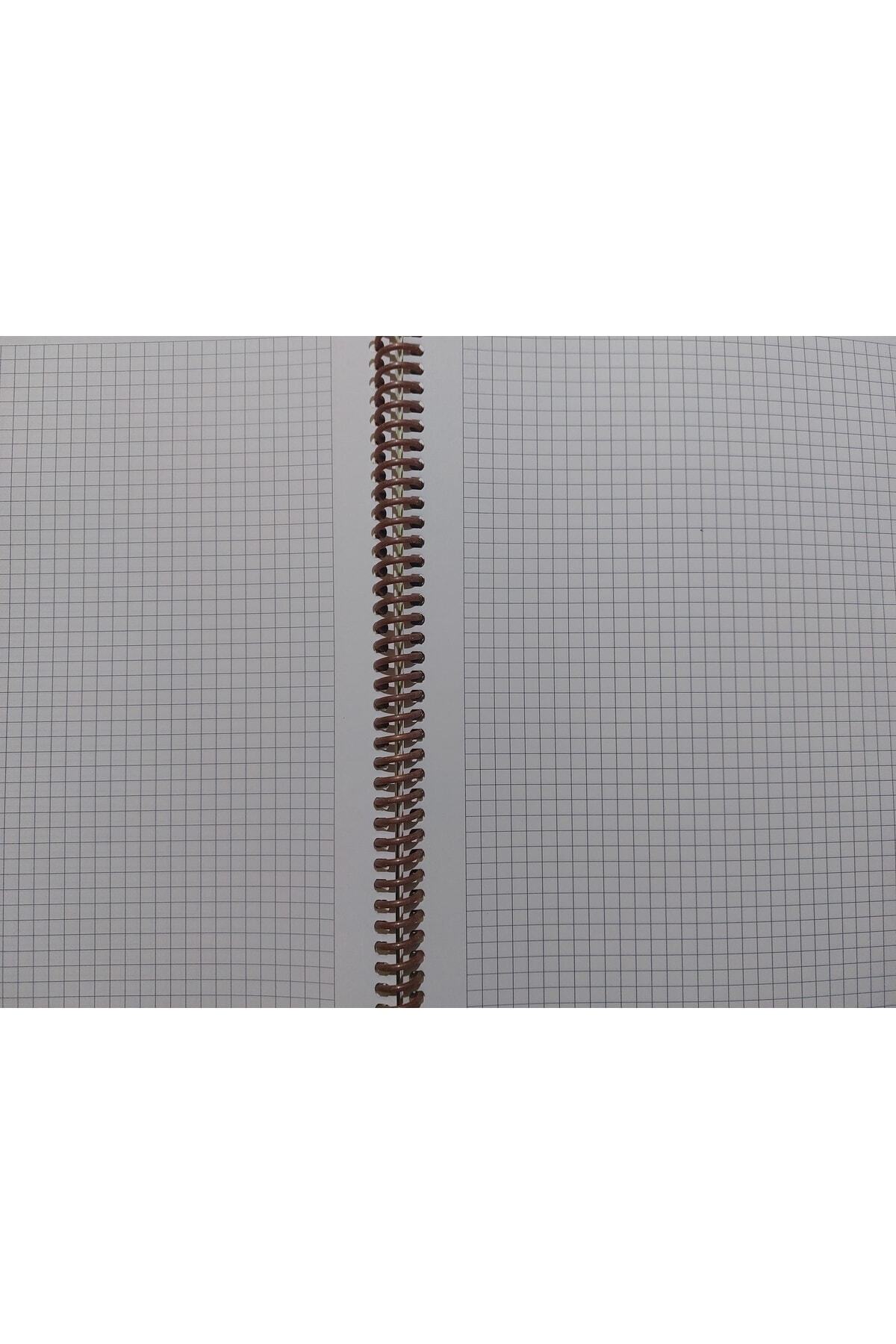 A4 80 Yaprak Kareli Telli Defter Pastel Renk Plastik Kapak Göz Yormayan Krem Renk Kağıt