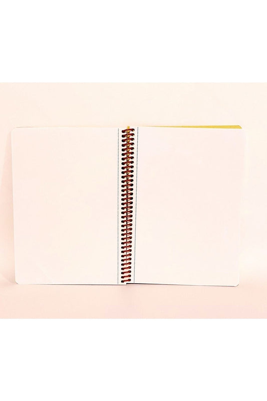 80 Sayfa Çizgisiz Telli Defter Kahve Temalı 16x22 Cm 60 Gr Beyaz Kağıt