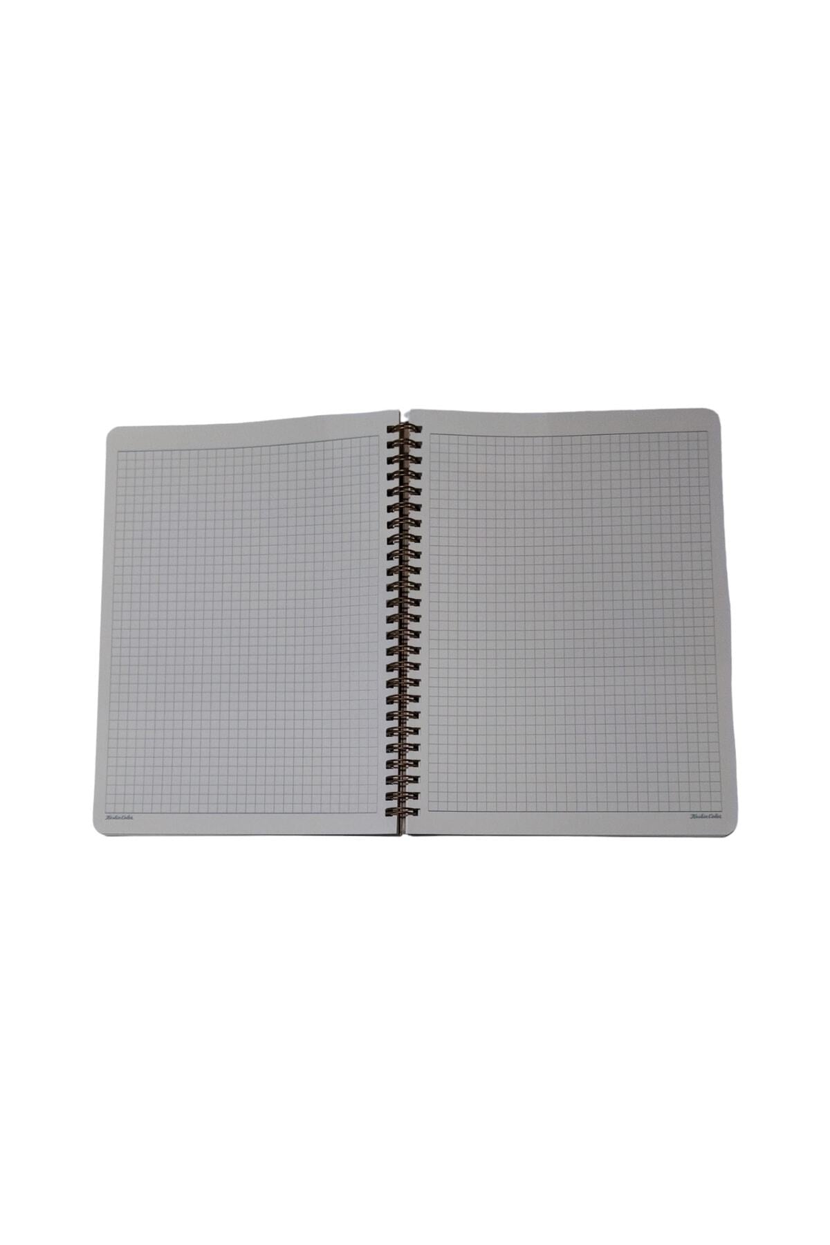 16,5x22,5 Cm 100 Yaprak Kareli Telli Atatürk Sert Karton Kapak Defter 70 Gr Krem Renk Kağıt
