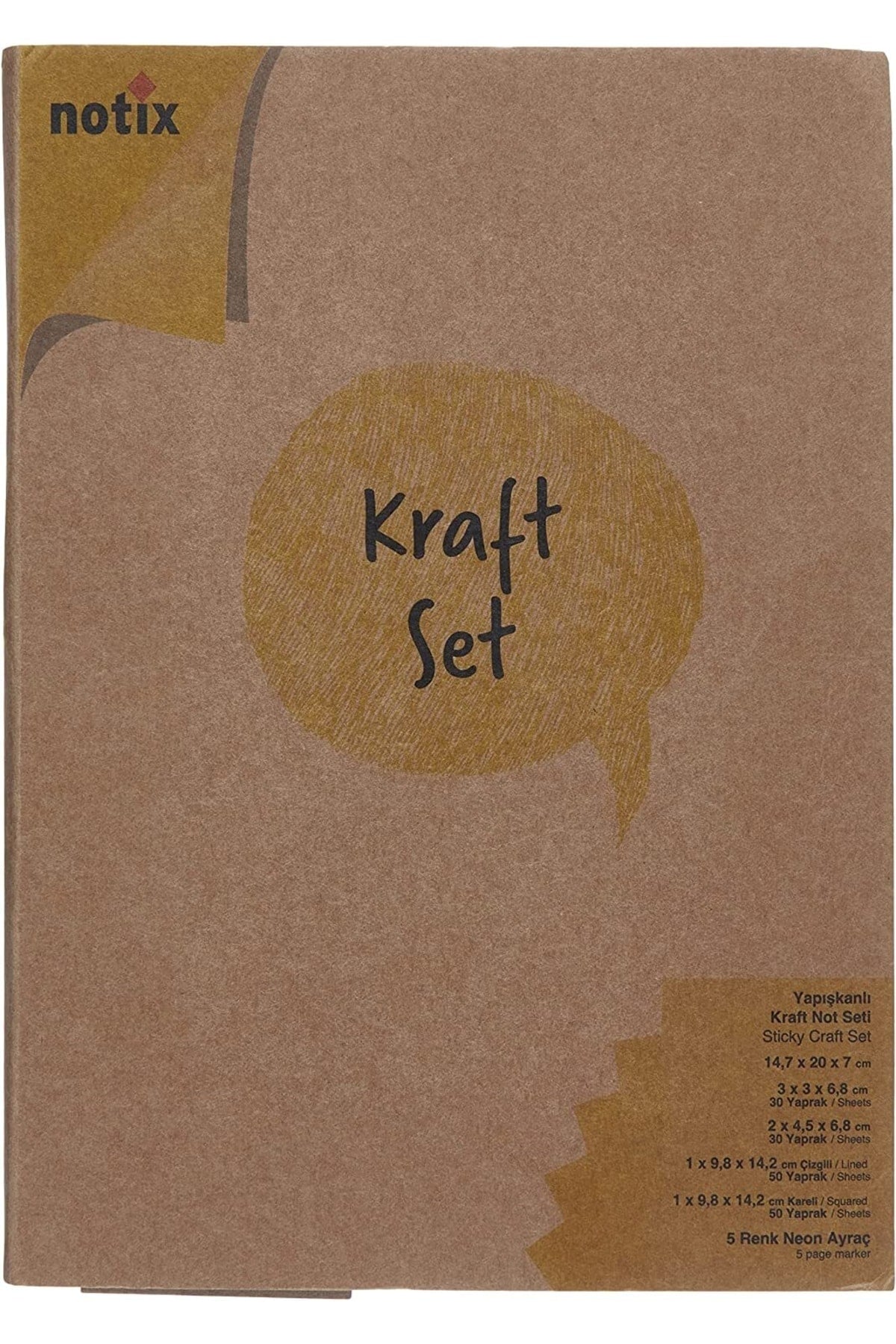 Kraft Parçalı Yapışkanlı Kağıt Post-it Seti Defter Biçiminde 14x20 Cm