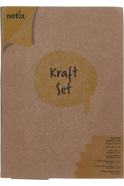 Kraft Parçalı Yapışkanlı Kağıt Post-it Seti Defter Biçiminde 14x20 Cm