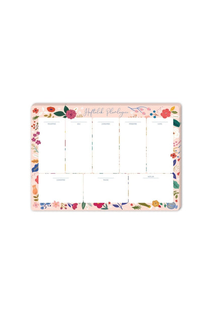 Masa Üstü Haftalık Planlayıcı (planner) Siyah Çiçek 17x24cm 52 Yaprak