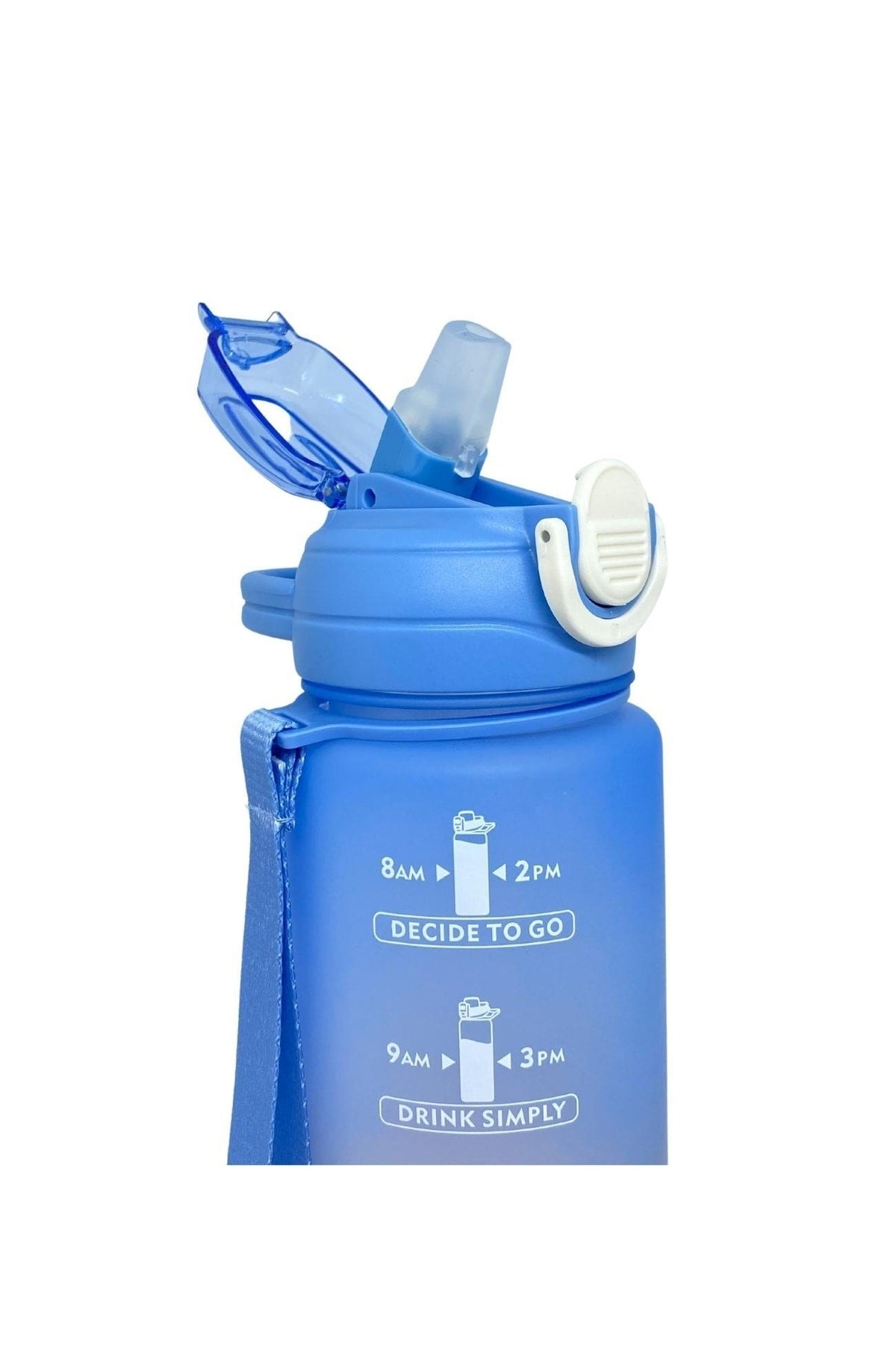 1000ml Pipetli Tritan Çift Renkli Motivasyon Matarası Vgn-2219