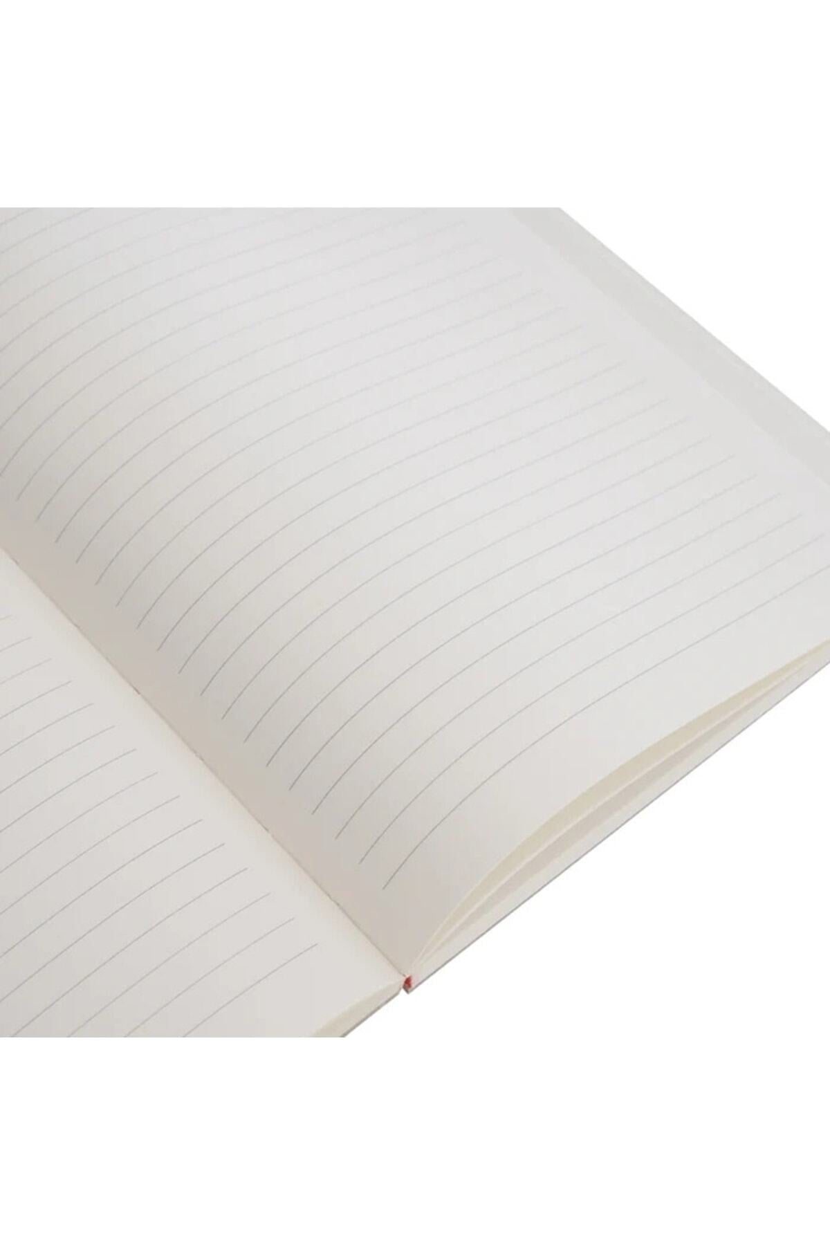 14x20 Cm Çizgili 160 Yaprak Sert Kapak Lastikli Defter Krem Renk 70 Gr Kağıt
