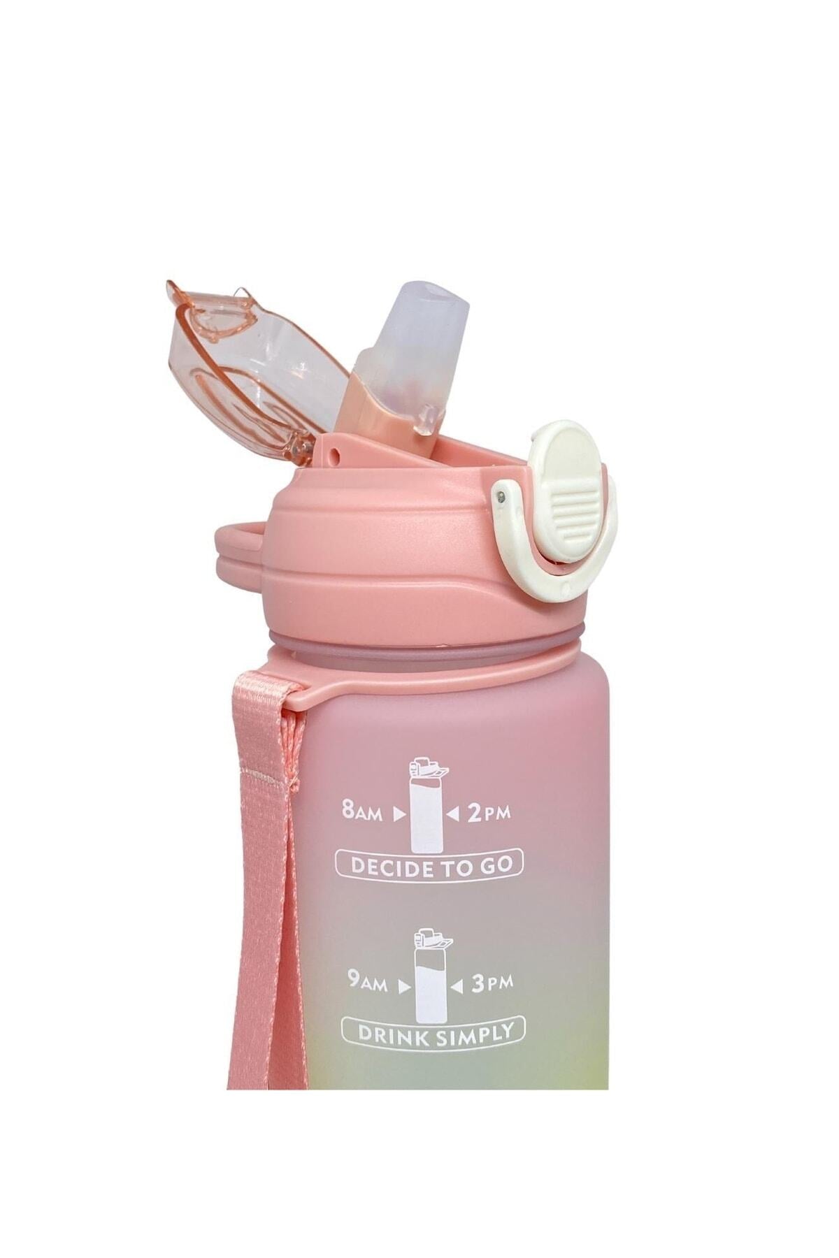 1000ml Pipetli Tritan Çift Renkli Motivasyon Matarası