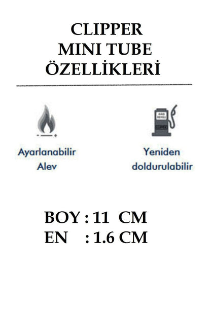 Mini Tube Kamp Pipo Mutfak Çakmağı 2 Adet