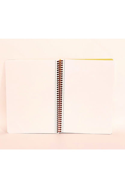 80 Sayfa Çizgisiz Telli Defter Kahve Temalı 16x22 Cm 60 Gr Beyaz Kağıt