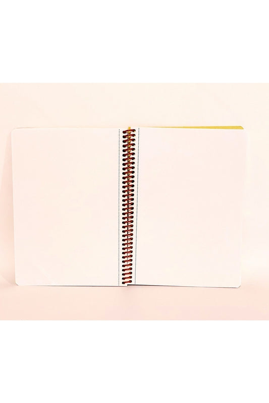 80 Sayfa Çizgisiz Telli Defter Kahve Temalı 16x22 Cm 60 Gr Beyaz Kağıt