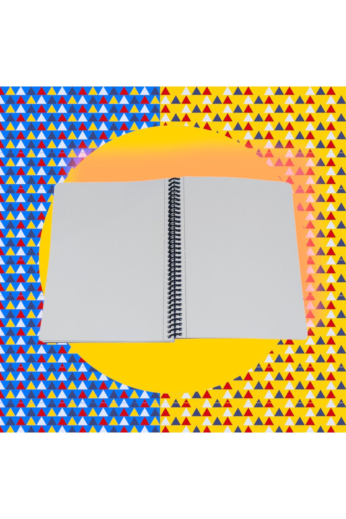 16x22 cm 80 Yaprak Çizgisiz Plastik Kapak Telli Defter 60 gr Beyaz Sayfa