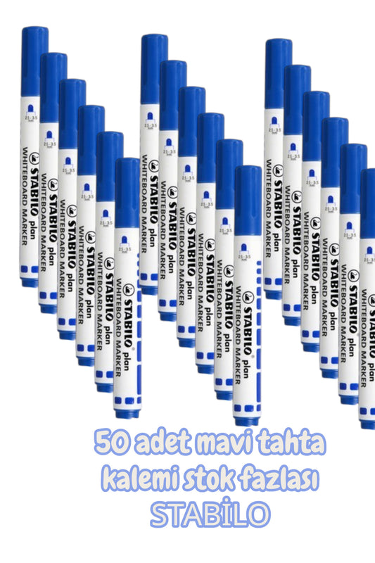 50 adet mavi tahta kalemi stok fazlası