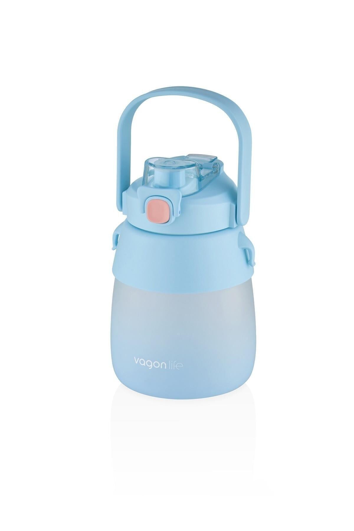 1000ml Askılı Tek Kapak Çift Kullanım Pipetli/pipetsiz Kullanım Softtouch Su Matarası
