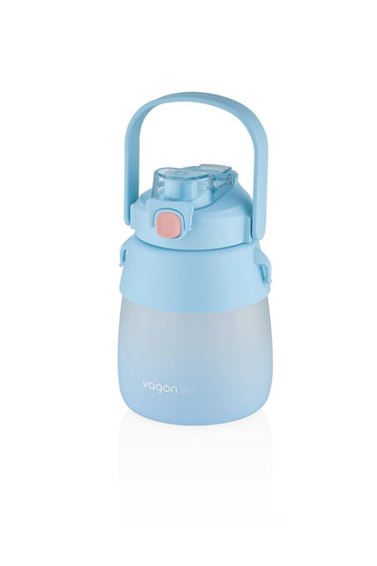 1000ml Askılı Tek Kapak Çift Kullanım Pipetli/pipetsiz Kullanım Softtouch Su Matarası