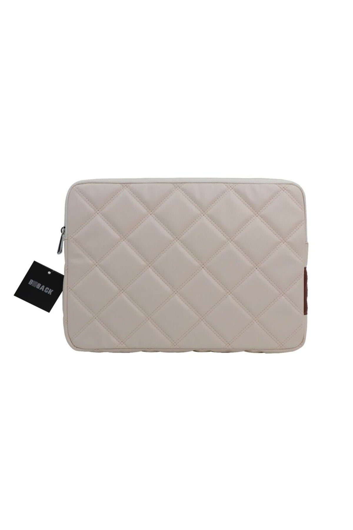 Laptop Çantası / Kılıfı Kapitone Tarzı Suni Deri Iç Ölçüleri: 24.5 X 34.5 Cm Krem Beyaz