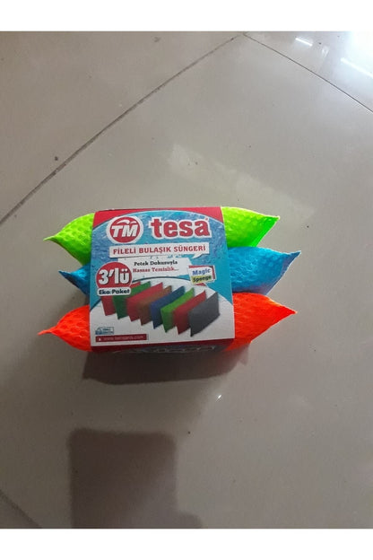 Fileli Bulaşık Süngeri 3lü Paket Tm-460