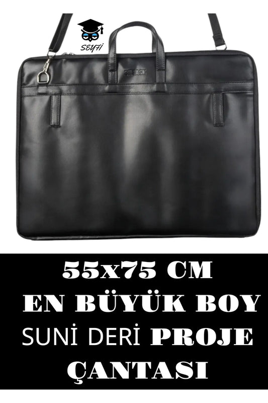 55X75 CM YUMUŞAK SUNİ DERİ PROJE-RESİM ÇANTASI YÜKSEK KALİTE %100 KALİTE VE İADE GARANTİLİ