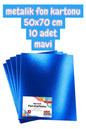 mavi metalik fon kartonu 50x70 cm 10 adet