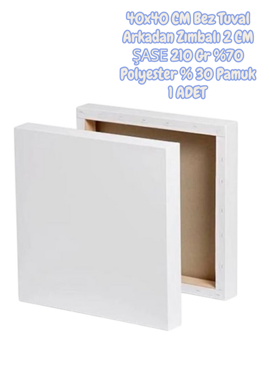 40x40 CM Bez Tuval Arkadan Zımbalı 2 CM ŞASE 210 Gr %70 Polyester % 30 Pamuk 1 ADET