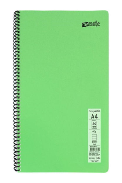 Defter Spiralli Telli Pp Kapak A4 Mynote 5 Adet Farklı Renkler 80 Sayfa ÇİZGİLİ Defter ( 5 Farklı )