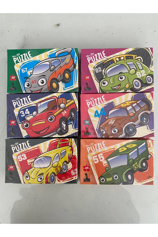 30 parça karton puzzle mini boy 6'lı set 2