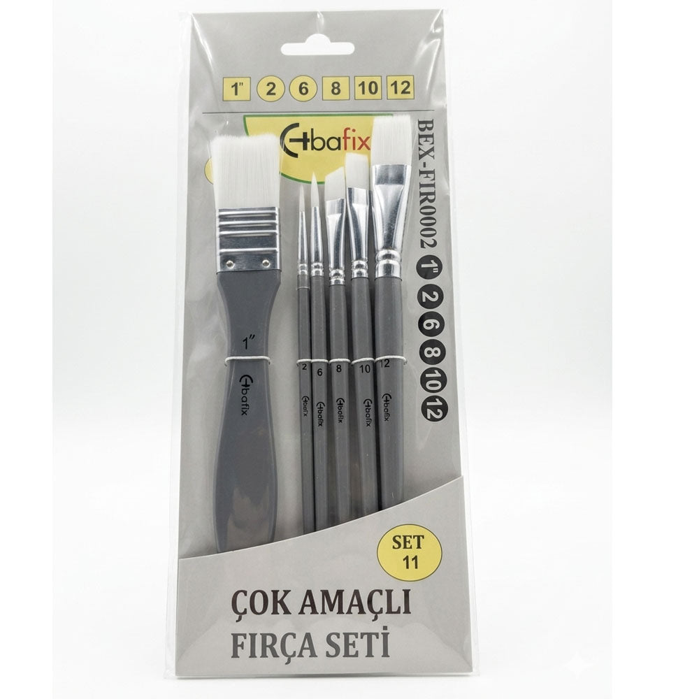 Zemin fırçalı karma set 6'lı set 11 çok amaçlı fırça seti