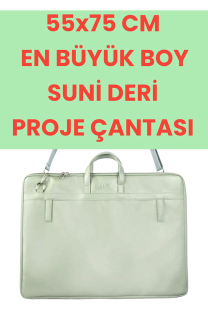 55X75 CM YUMUŞAK SUNİ DERİ PROJE-RESİM ÇANTASI YÜKSEK KALİTE %100 KALİTE VE İADE GARANTİLİ