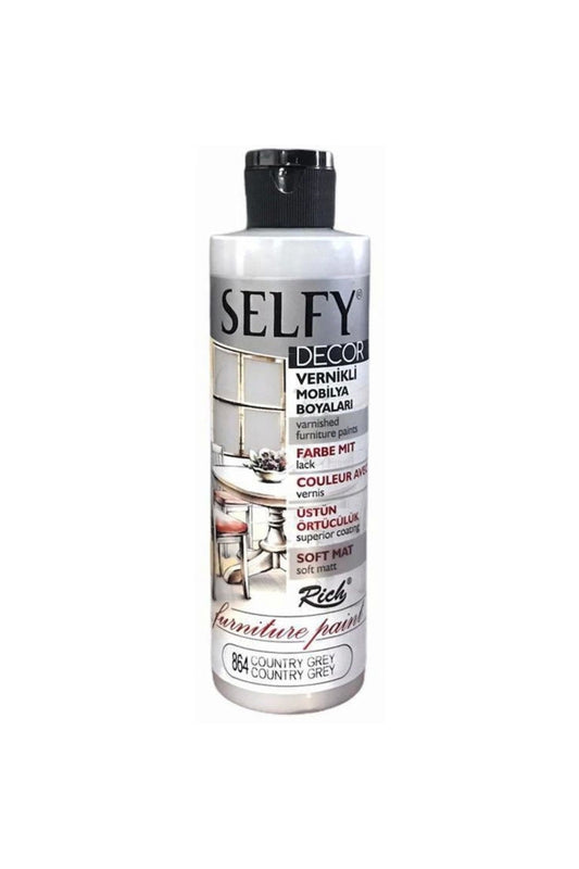 Selfy Decor Kendinden Vernikli Mobilya Boyası 240 Cc Country Grey 864