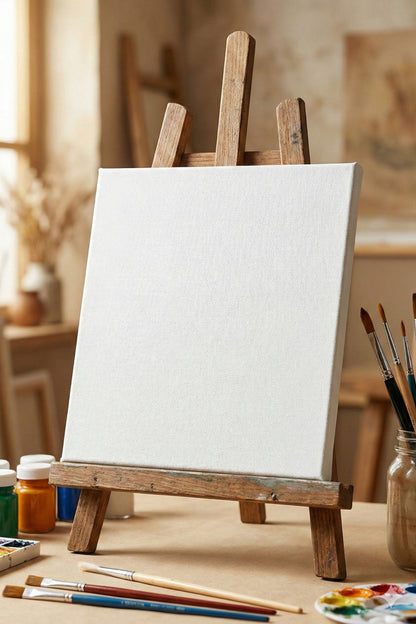 20x20 cm 5 Adet Astarlı Tuval Seti - Pamuklu Akrilik ve Yağlı Boya Resim Tuvali -Çocuk Hobi Etkinlik