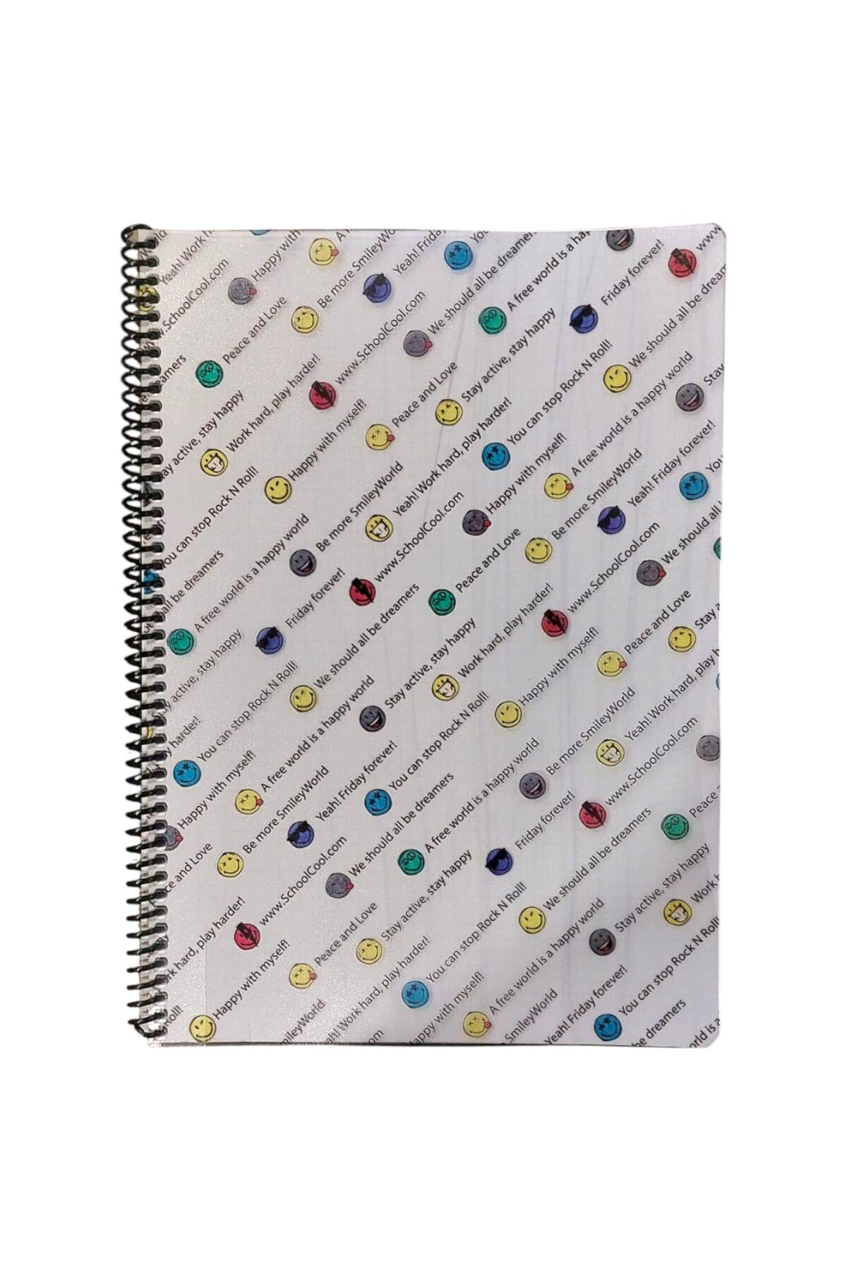 A4 telli 80 yaprak KARELİ Umur smiley emoji defter PLASTİK KAPAK