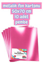 pembe metalik fon kartonu 50x70 cm 10 adet