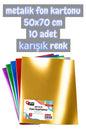 karışık renk metalik fon kartonu 50x70 cm 10 adet