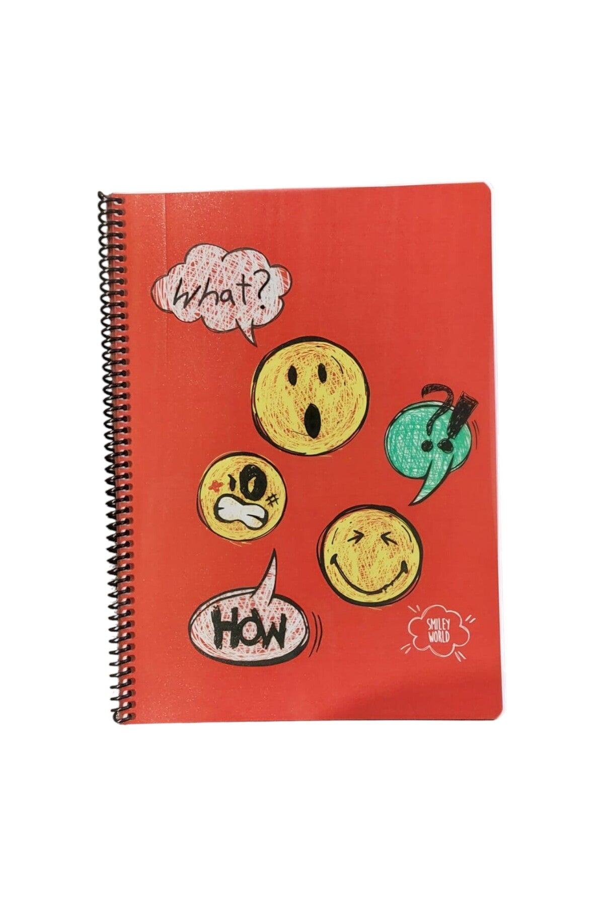 A4 telli 80 yaprak KARELİ Umur smiley emoji defter PLASTİK KAPAK
