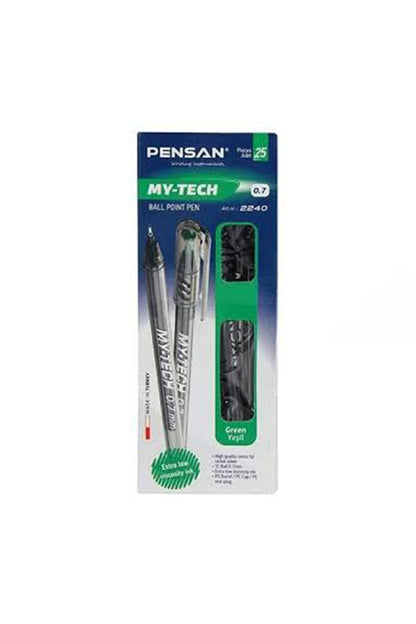 My-tech Iğne Uçlu Tükenmez Kalem 0,7mm Yeşil 25'li Kutu