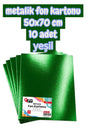 yeşil metalik fon kartonu 50x70 cm 10 adet