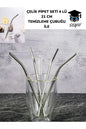 ÇELİK PİPET SETİ 4 LÜ 21 CM TEMİZLEME ÇUBUĞU İLE